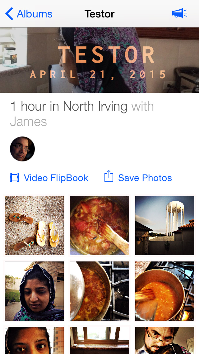 Scroll through, save your photos or yours and your friend's, or view a video flipbook.