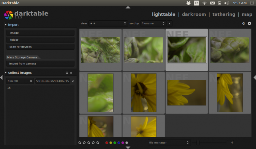 lighttable view sorted screen set