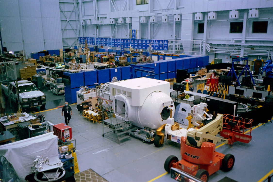 someone in the Astronaut Training Facility