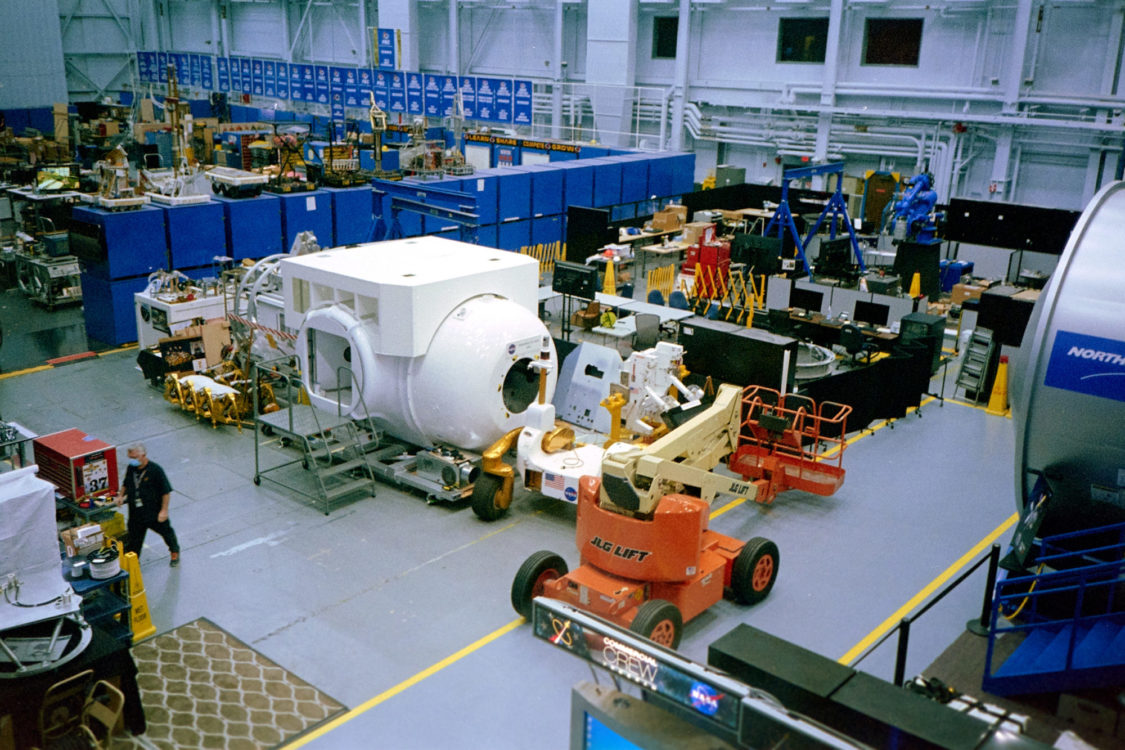 someone in the Astronaut Training Facility