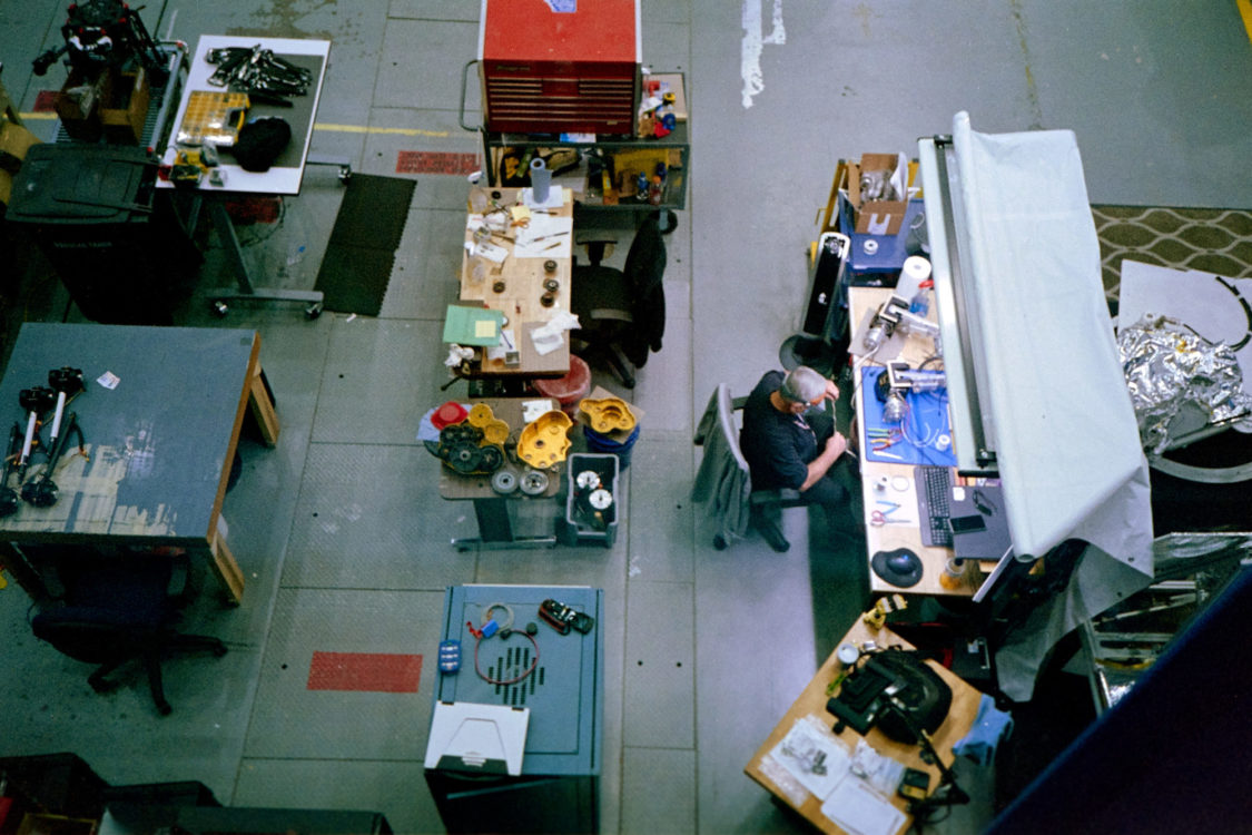 someone in the Astronaut Training Facility