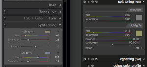 LR5 split tone compare