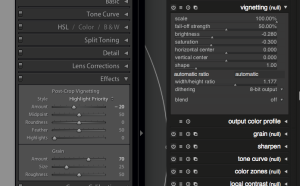 LR5 vignetting compare